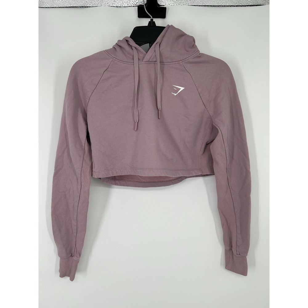 Gymshark Cropped Hoodie Bubblegum Pink Sweatshirt Pullover Womens Size XS